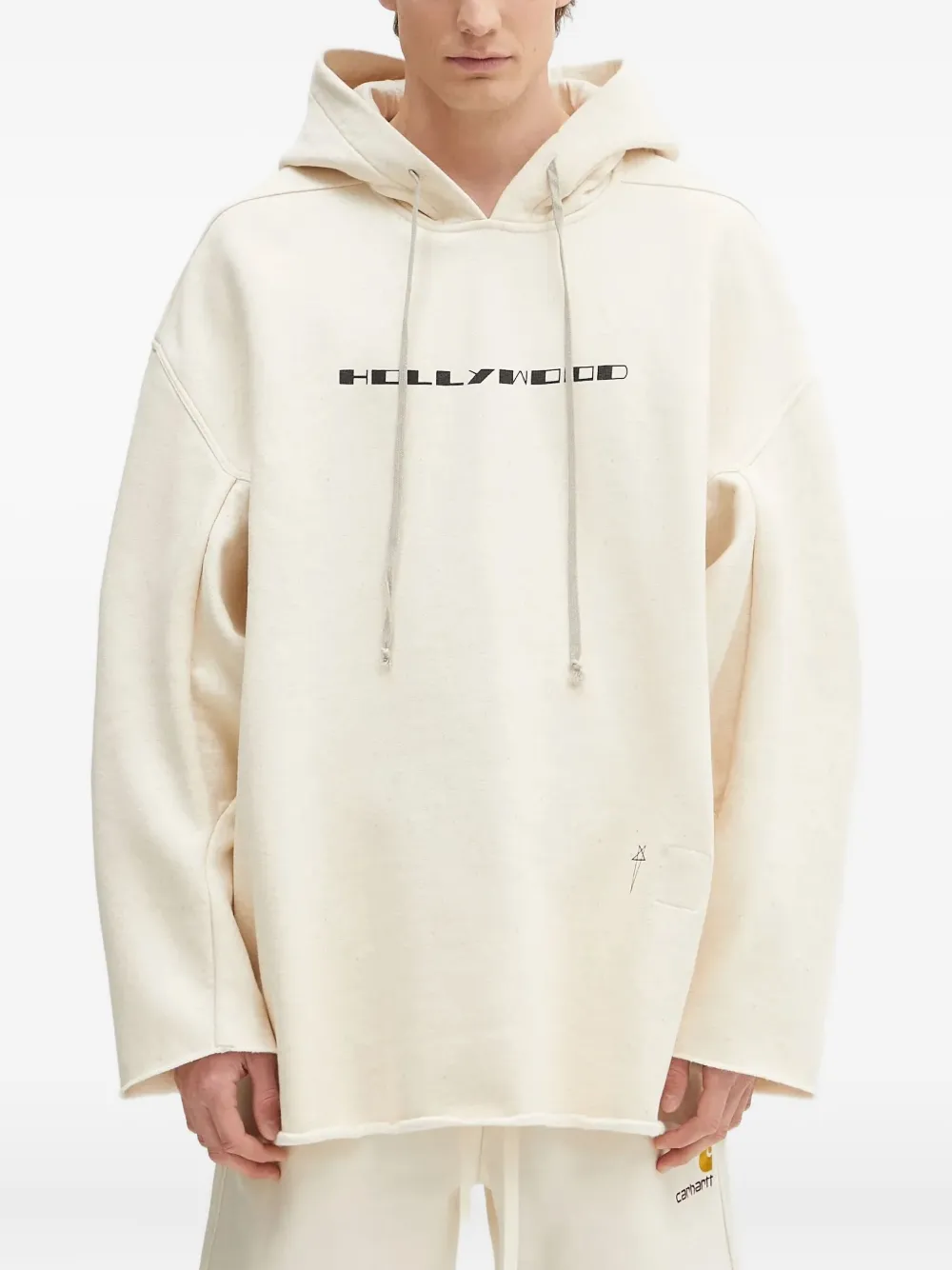 hollywood graphic raw-edge hoodie