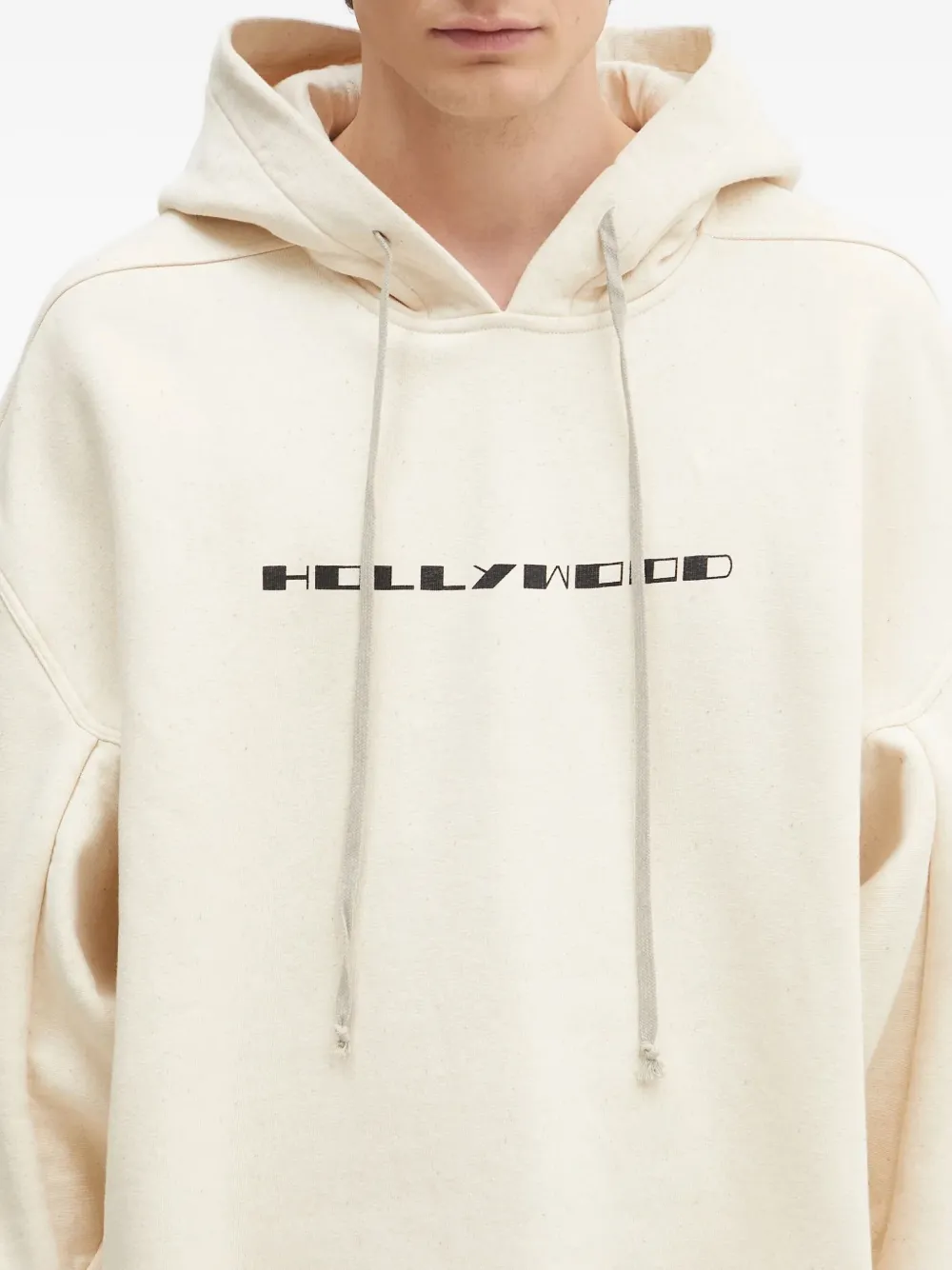 Rick Owens DRKSHDW Hollywood hoodie met gerafelde afwerking en grafische print Beige