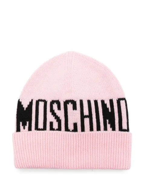 Moschino Kids ribbed logo-detail beanie