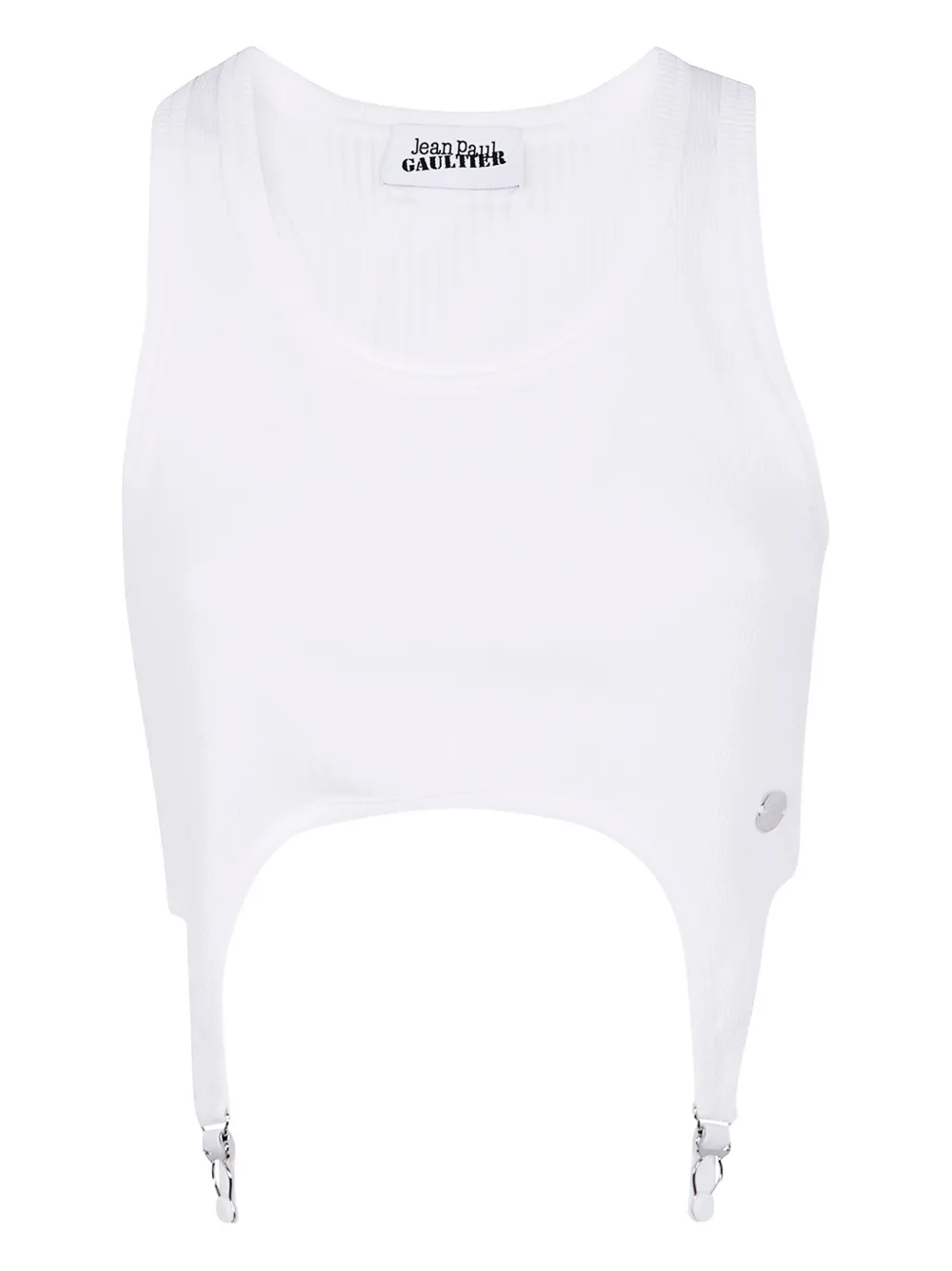Jean Paul Gaultier Ribbed-knit Clasp Bra In White