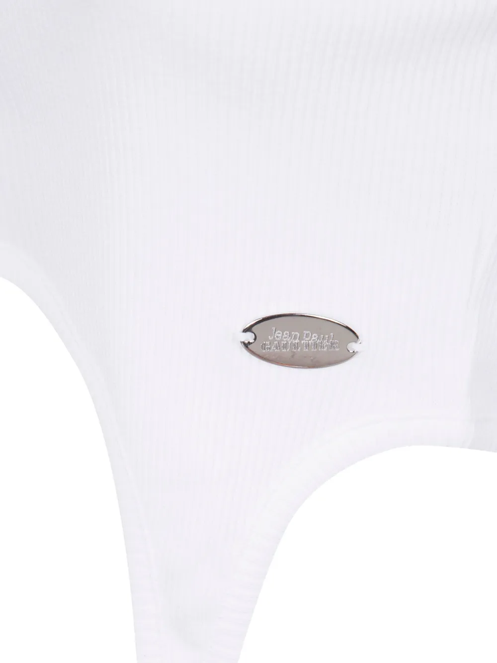 Jean Paul Gaultier Cotton Ribbed Bra With Lingerie Garter Clothing In White