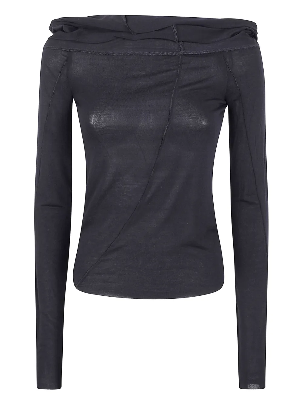 Thom Krom Off-shoulder Top With Hand Gaiters In Black