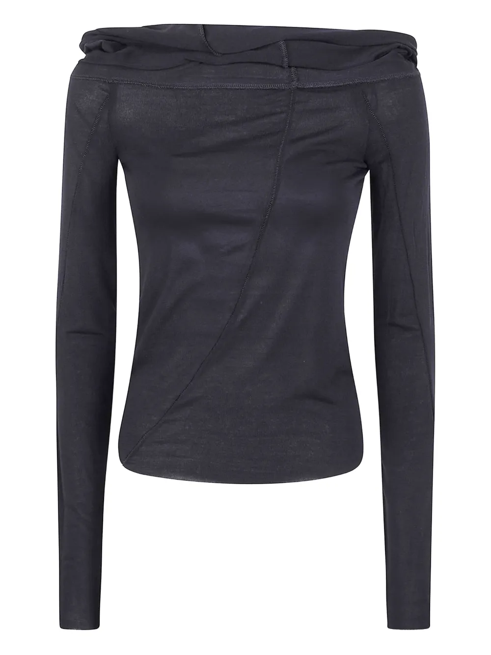 Thom Krom off-shoulder draped T-shirt | Black | Image 1
