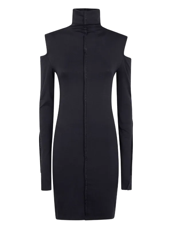 Thom Krom Turtleneck cut-out Day Dress | Black | FARFETCH ID