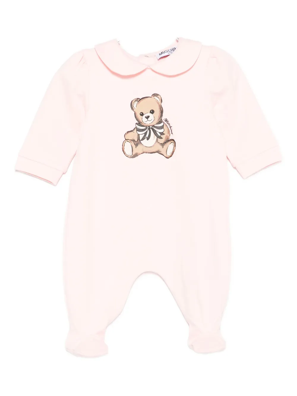 Moschino Kids teddy-print collared pajamas Roze