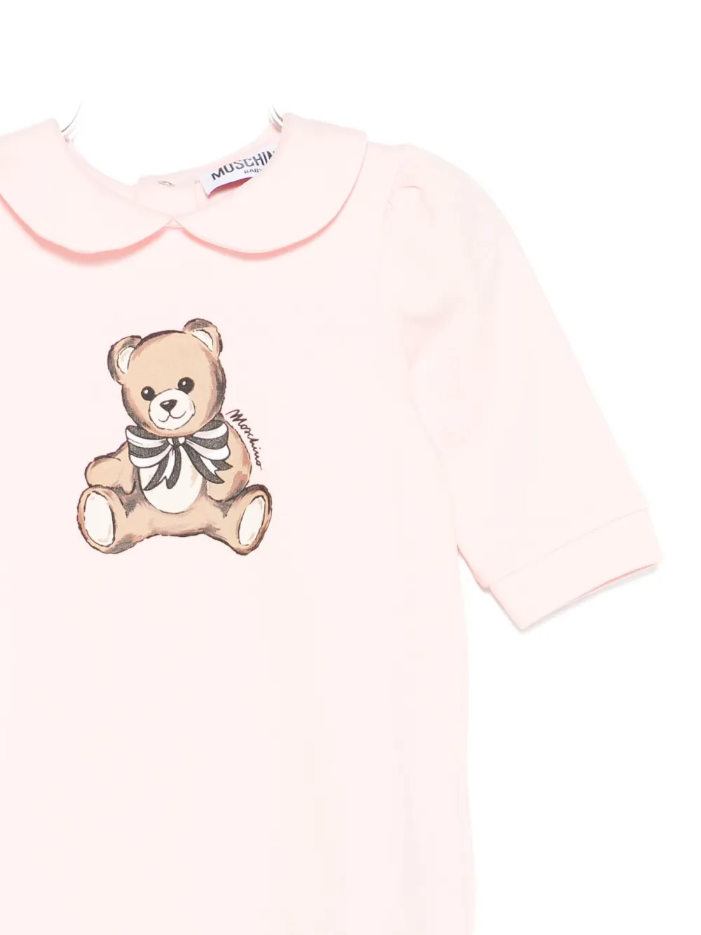 Moschino Kids teddy-print collared pajamas Roze