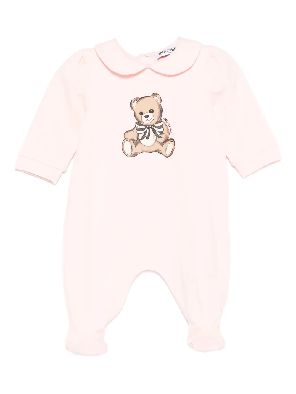 Moschino Kids teddy-print collared pajamas Roze