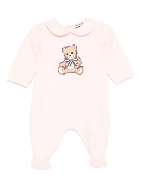 Moschino Kids teddy-print collared pajamas