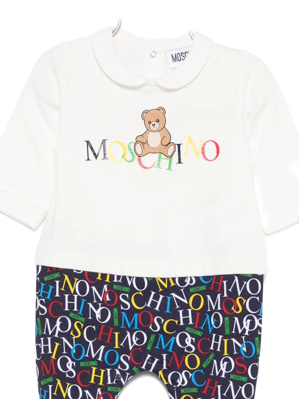 Moschino Kids Teddy-logo print pajamas Wit