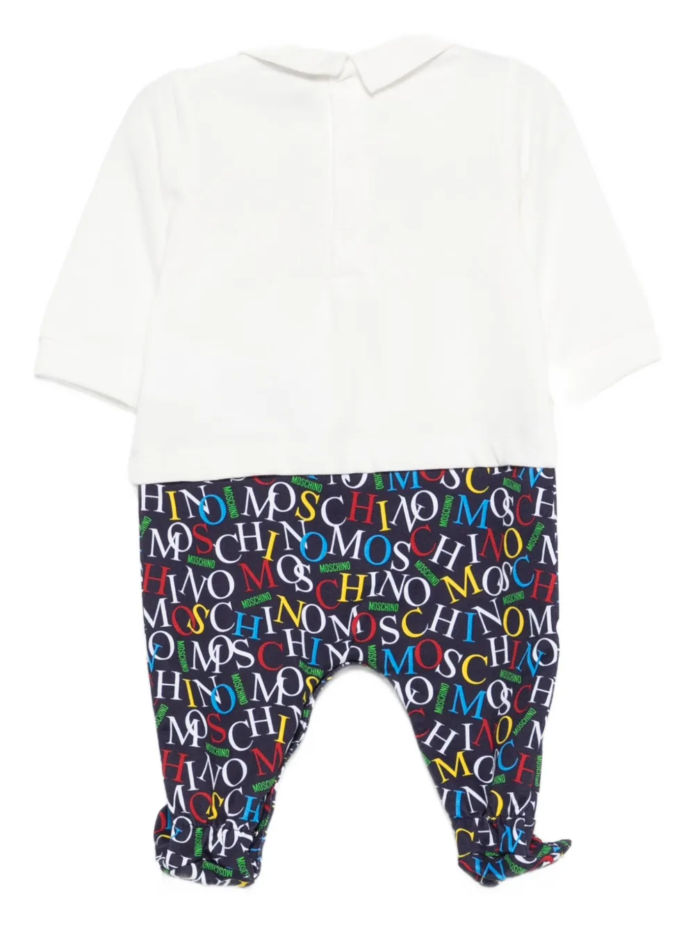 Moschino Kids Teddy-logo print pajamas Wit