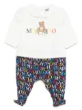 Moschino Kids Teddy-logo print pajamas - White