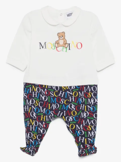 Moschino Kids Teddy-logo print pajamas
