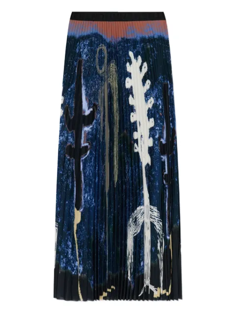 MUNTHE Taulla pleated print long skirt