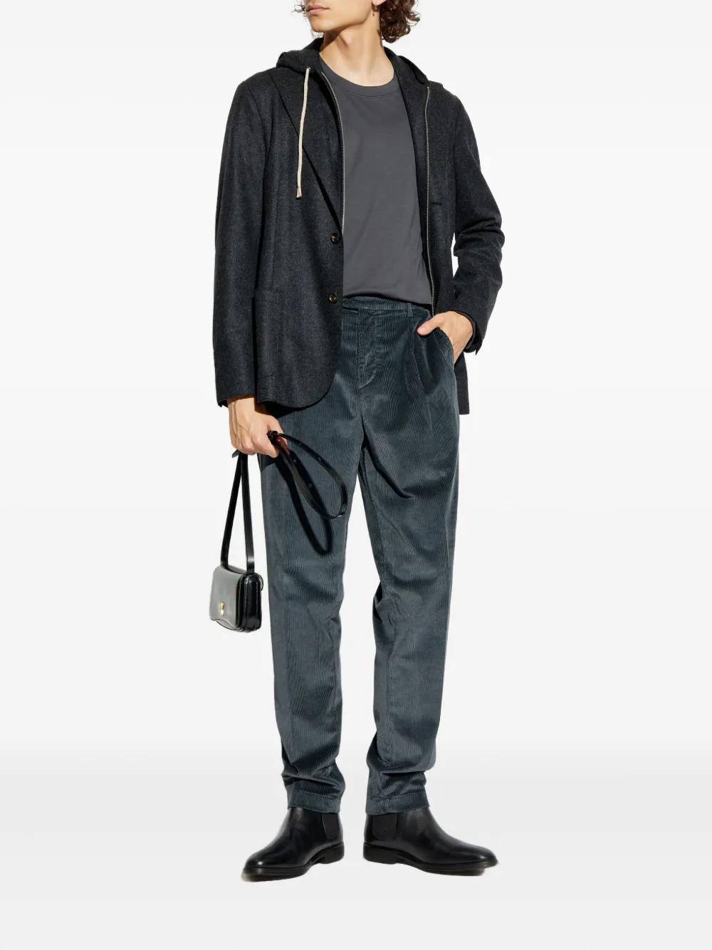 Eleventy pleated corduroy trousers - Blauw