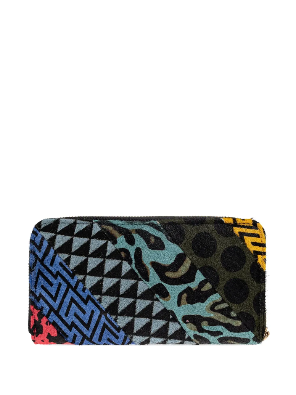Kurt Geiger Kensington Patchwork Zip-around Wallet In Black