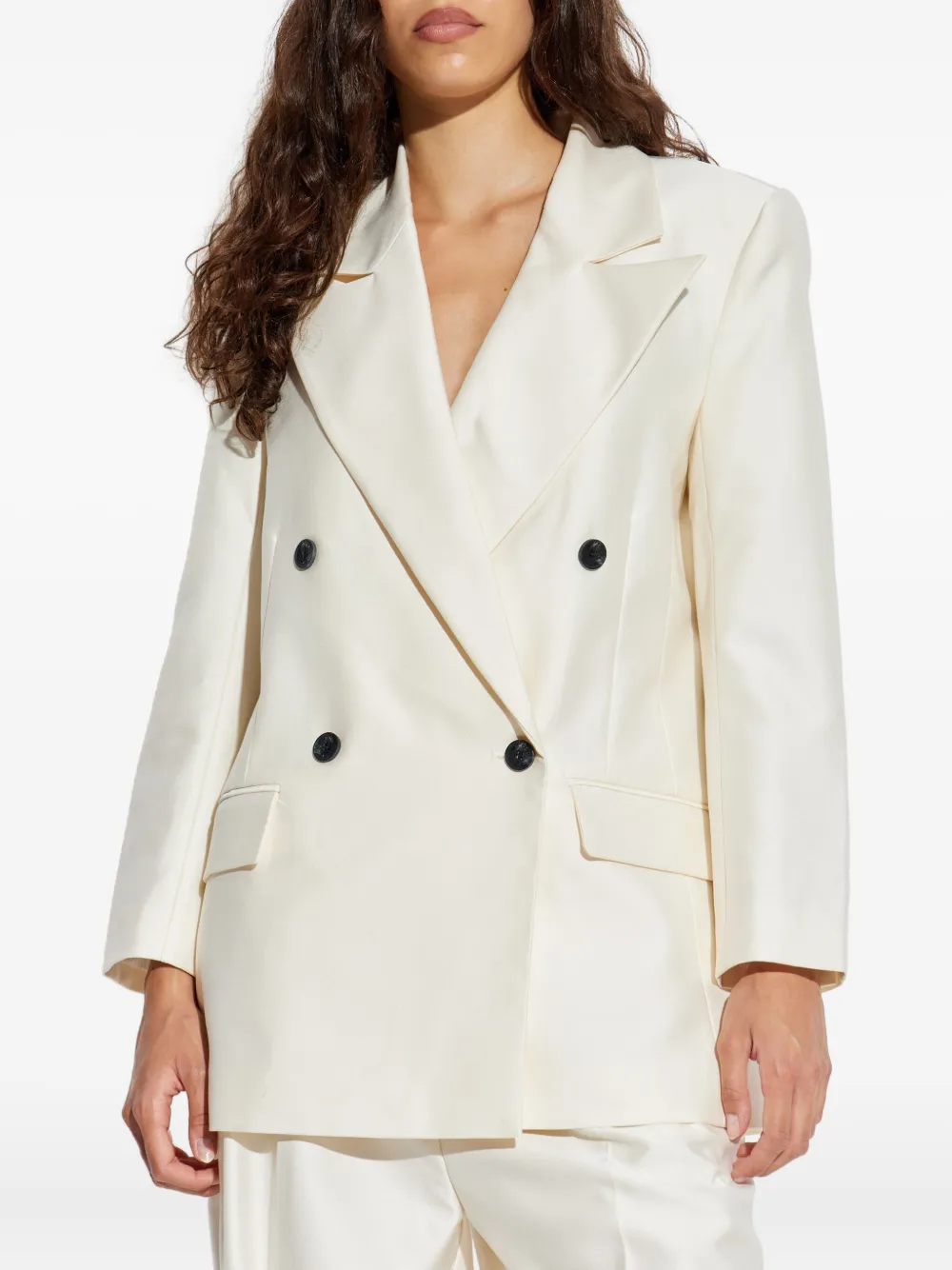 Munthe Lya Double-breasted Button Jacket In White