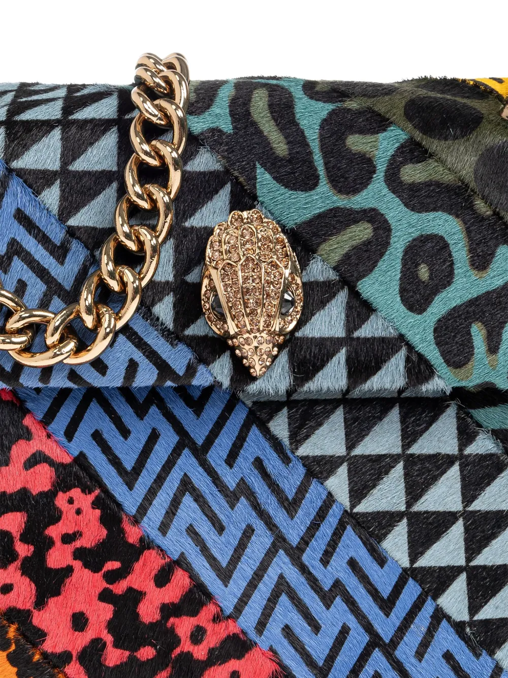 Kurt Geiger Kensington Patchwork Chain Tote Bag In Red