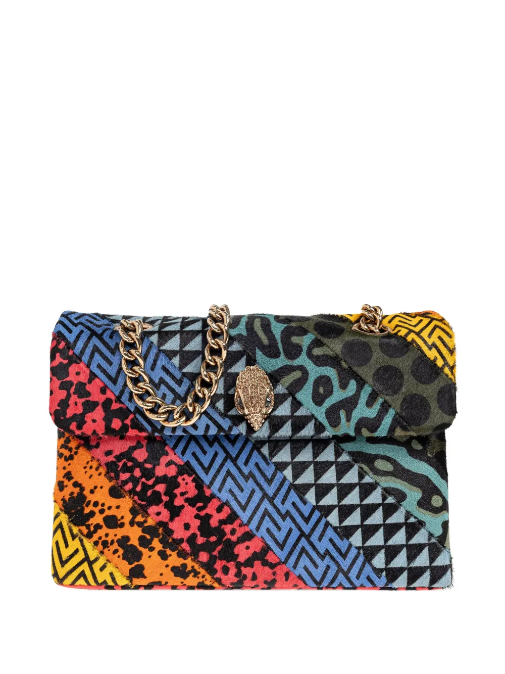 Kurt Geiger Kensington Patchwork Chain Tote Bag In Red