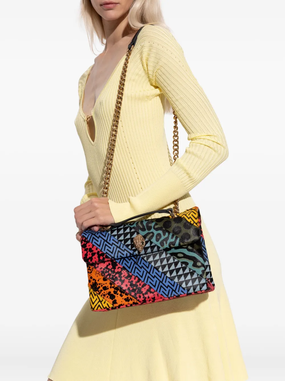 Kurt Geiger London Kensington patchwork chain tote bag - Rood