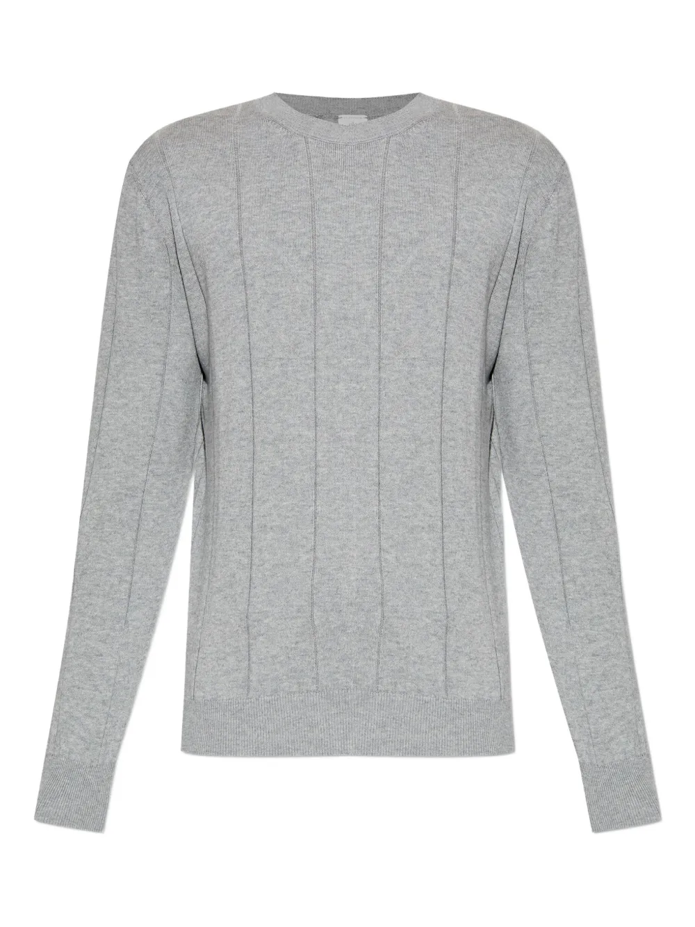 Eleventy vertical-ribbed cotton sweater Grijs