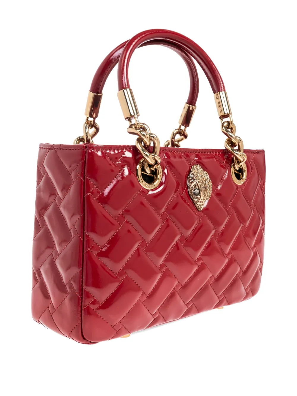 Kurt Geiger Quilted Chain-link Tote Bag In Red