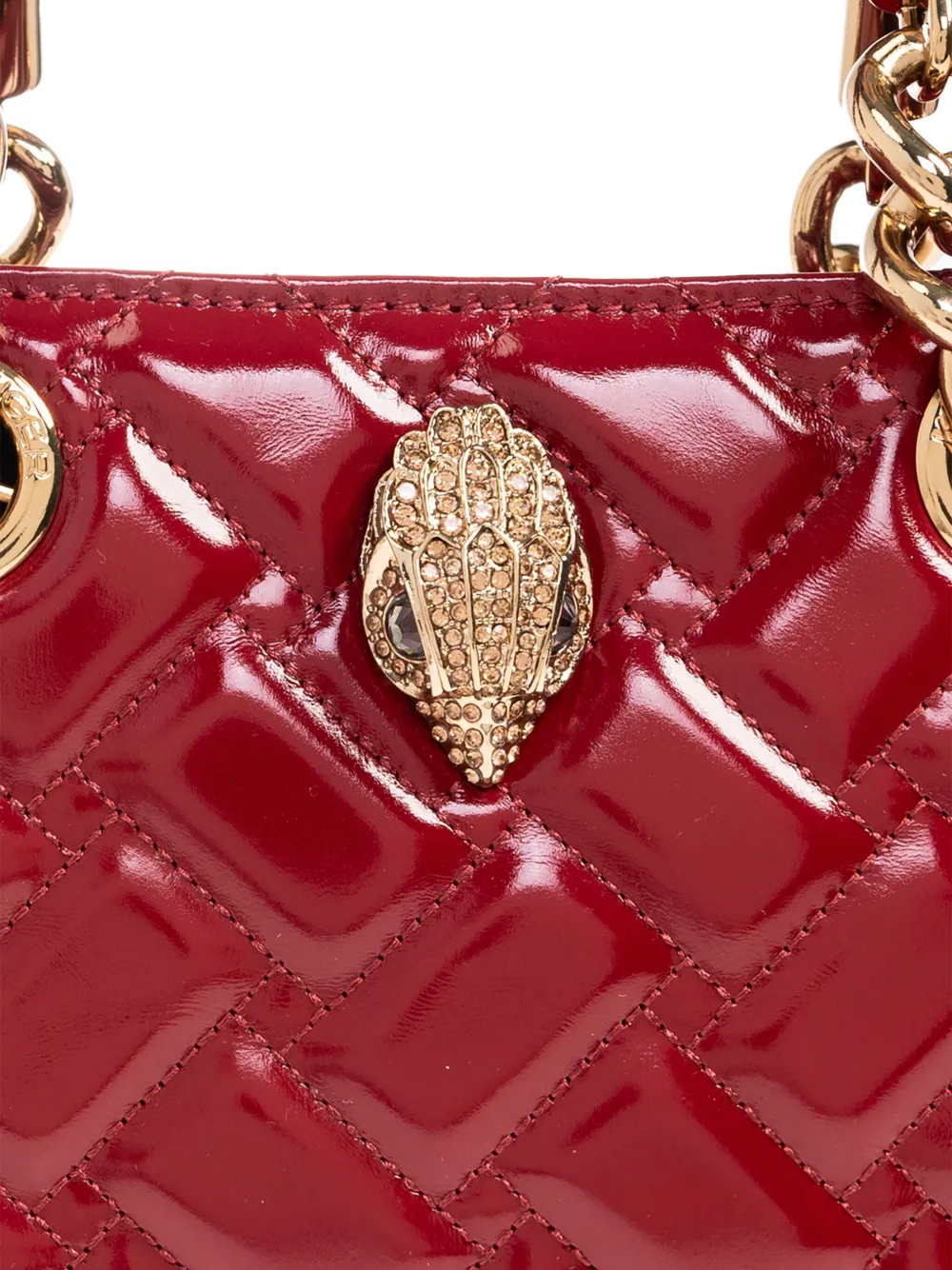 Kurt Geiger Quilted Chain-link Tote Bag In Red