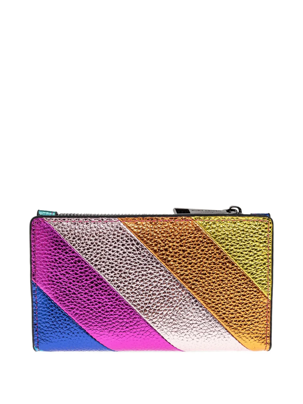 Kurt Geiger Kensington Diagonal-stripe Metallic Bifold Wallet In Blue