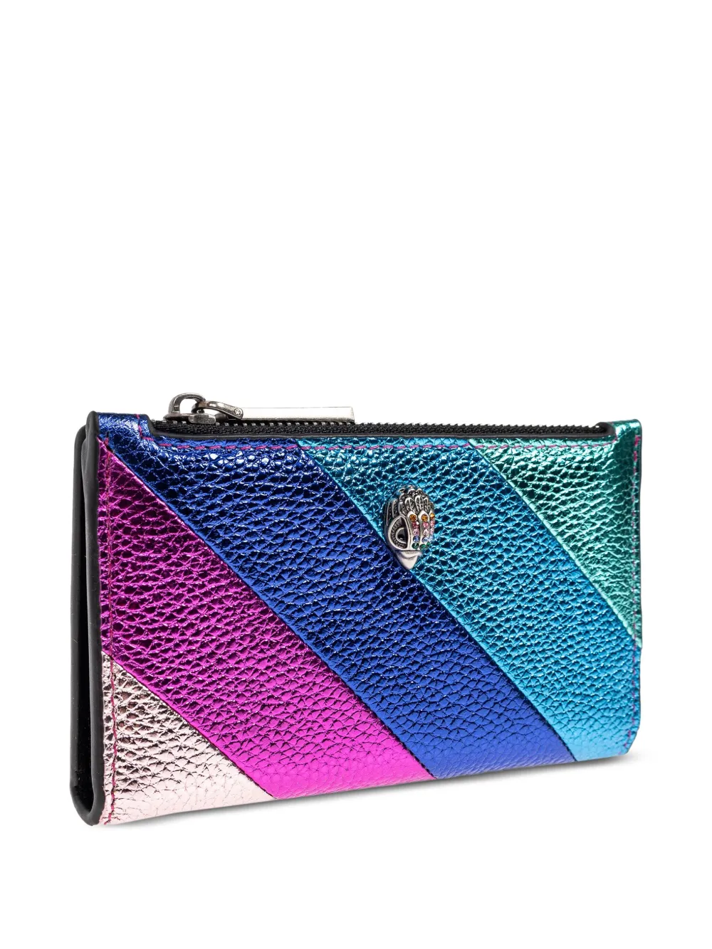  Kurt Geiger London Kensington Diagonal-stripe Metallic Bifold Wallet - Blue 