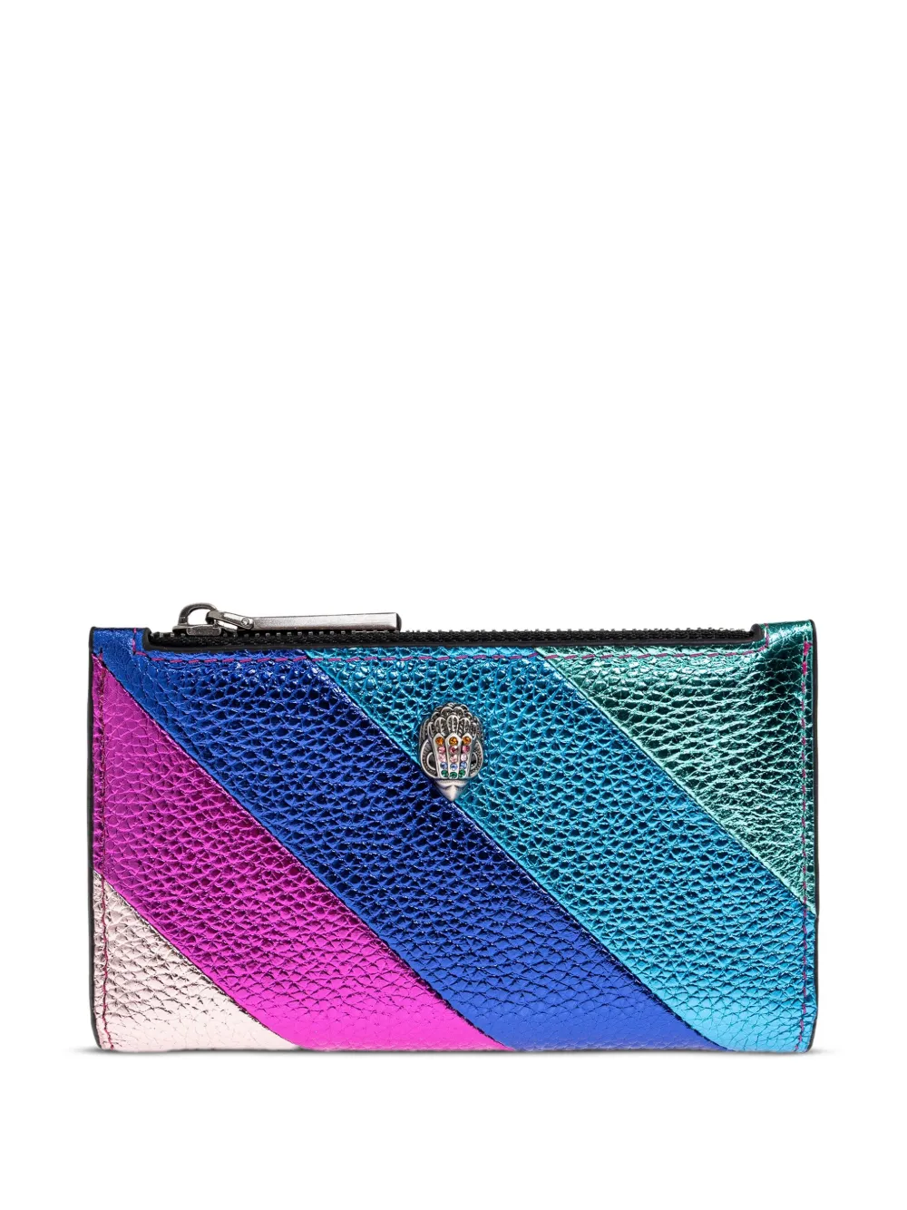 Kurt Geiger London Kensington diagonal-stripe metallic bifold wallet | Blue | Image 1