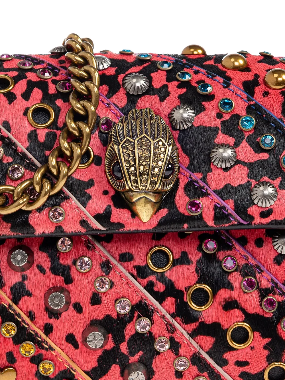 Kurt Geiger London Shopper verfraaid met luipaardprint Rood