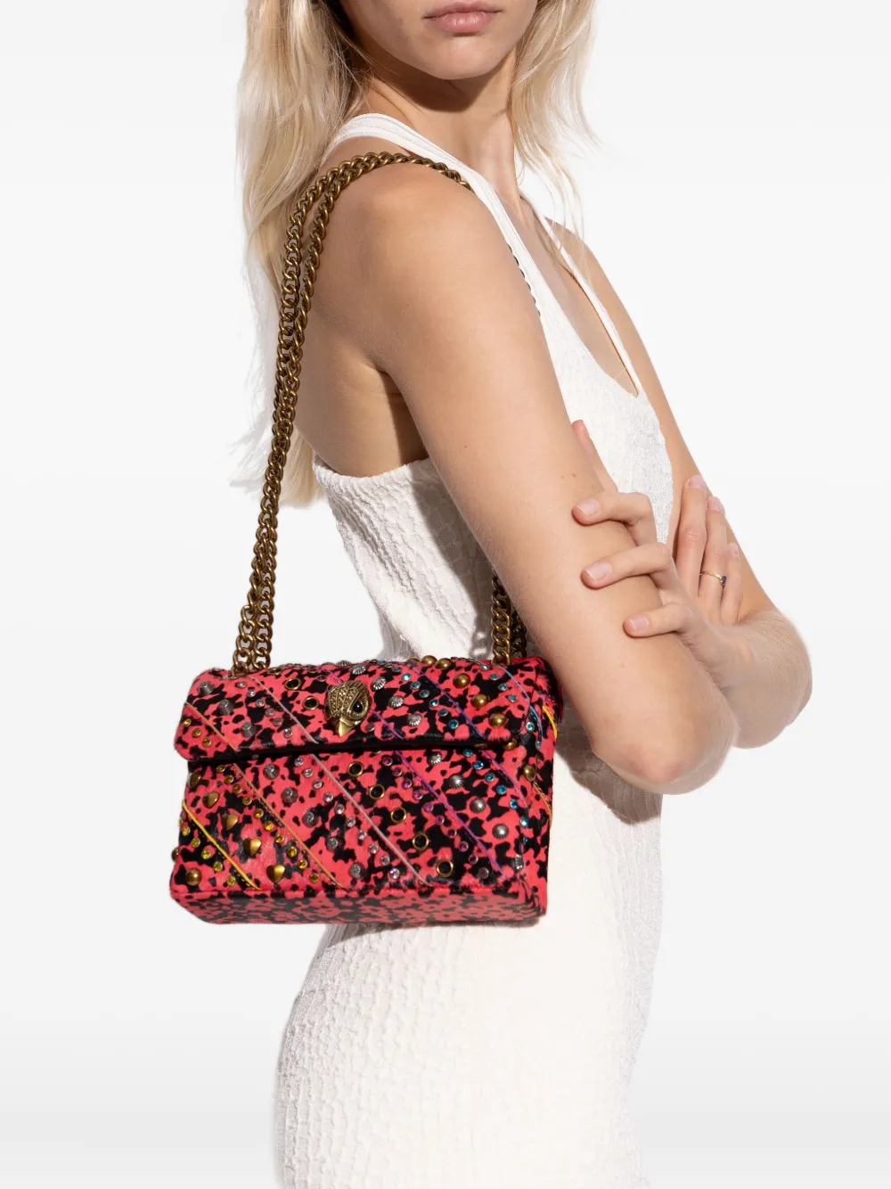 Kurt Geiger London leopard-print embellished tote bag - Rood