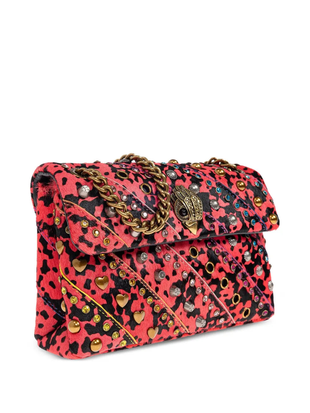 Kurt Geiger London Shopper verfraaid met luipaardprint Rood