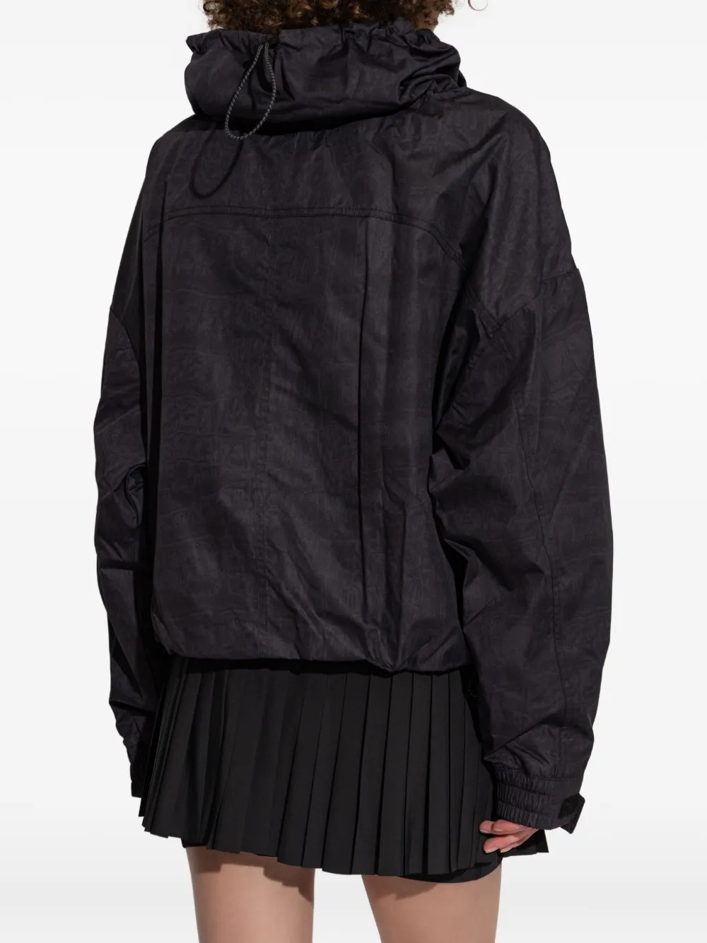 adidas by Stella McCartney Jack met trekkoord en hoge hals Zwart