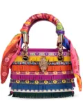 Kurt Geiger London mini Square Kensington fringed handbag - Pink