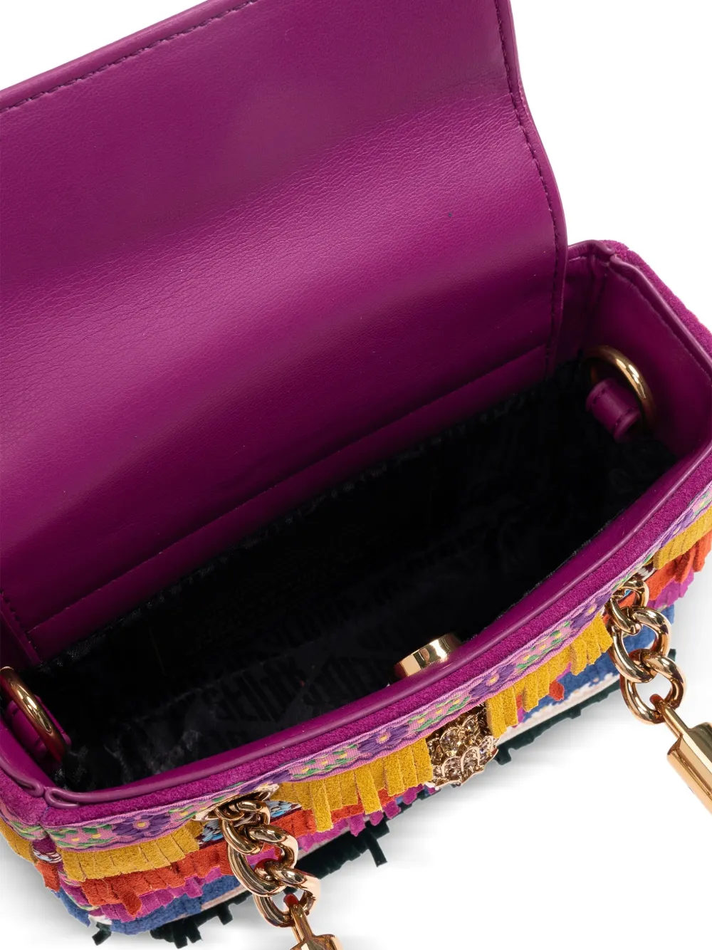 Kurt Geiger London Square Kensington mini-handtas met franje Roze