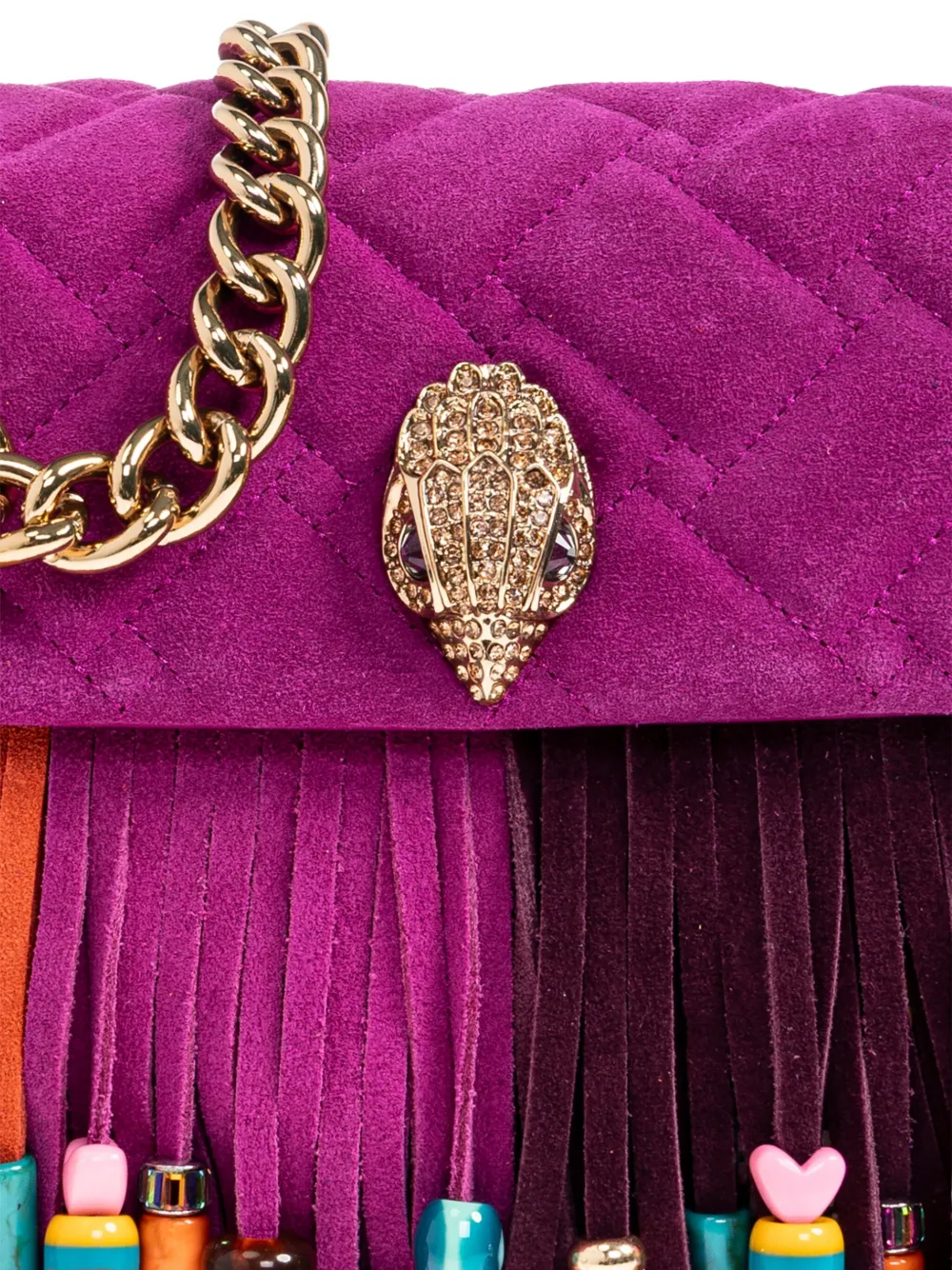 Kurt Geiger London Kensington schoudertas met franje Roze