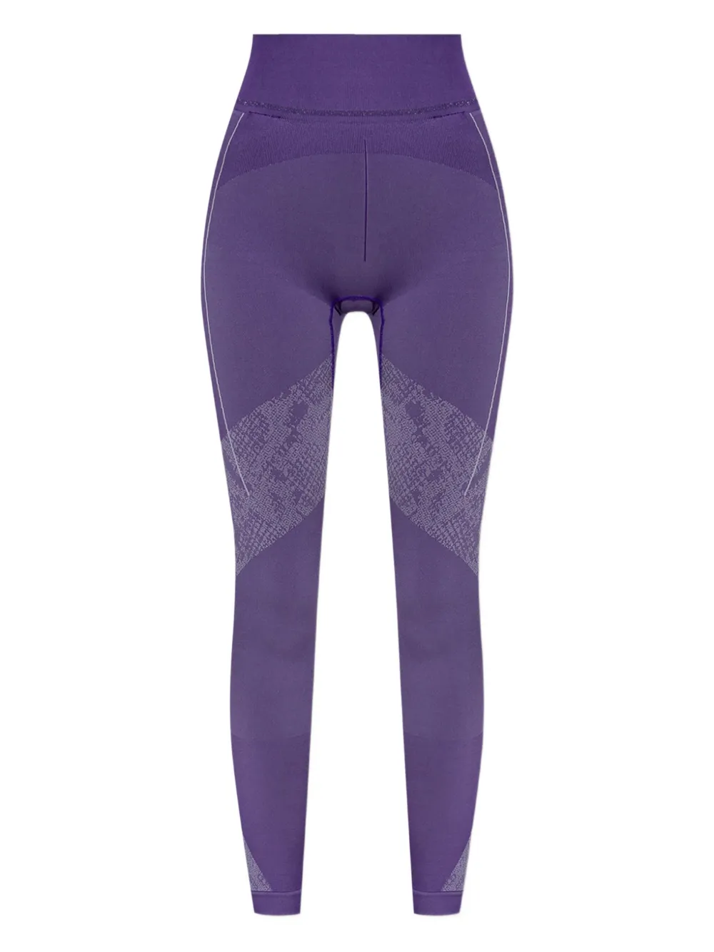Adidas By Stella Mccartney Seamless Snake-print Leggings In Burgundy