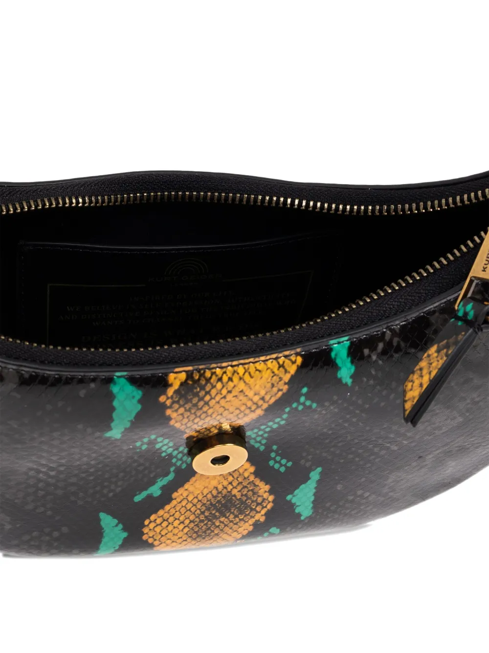 Kurt Geiger London Kleine Chelsea schoudertas met slangenprint Zwart