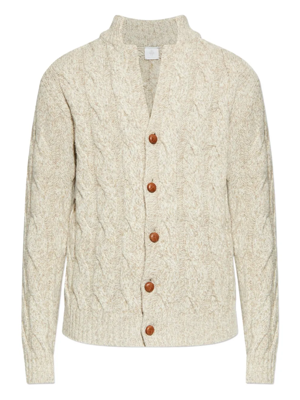 Eleventy Kabelgebreid vest met knoop Beige