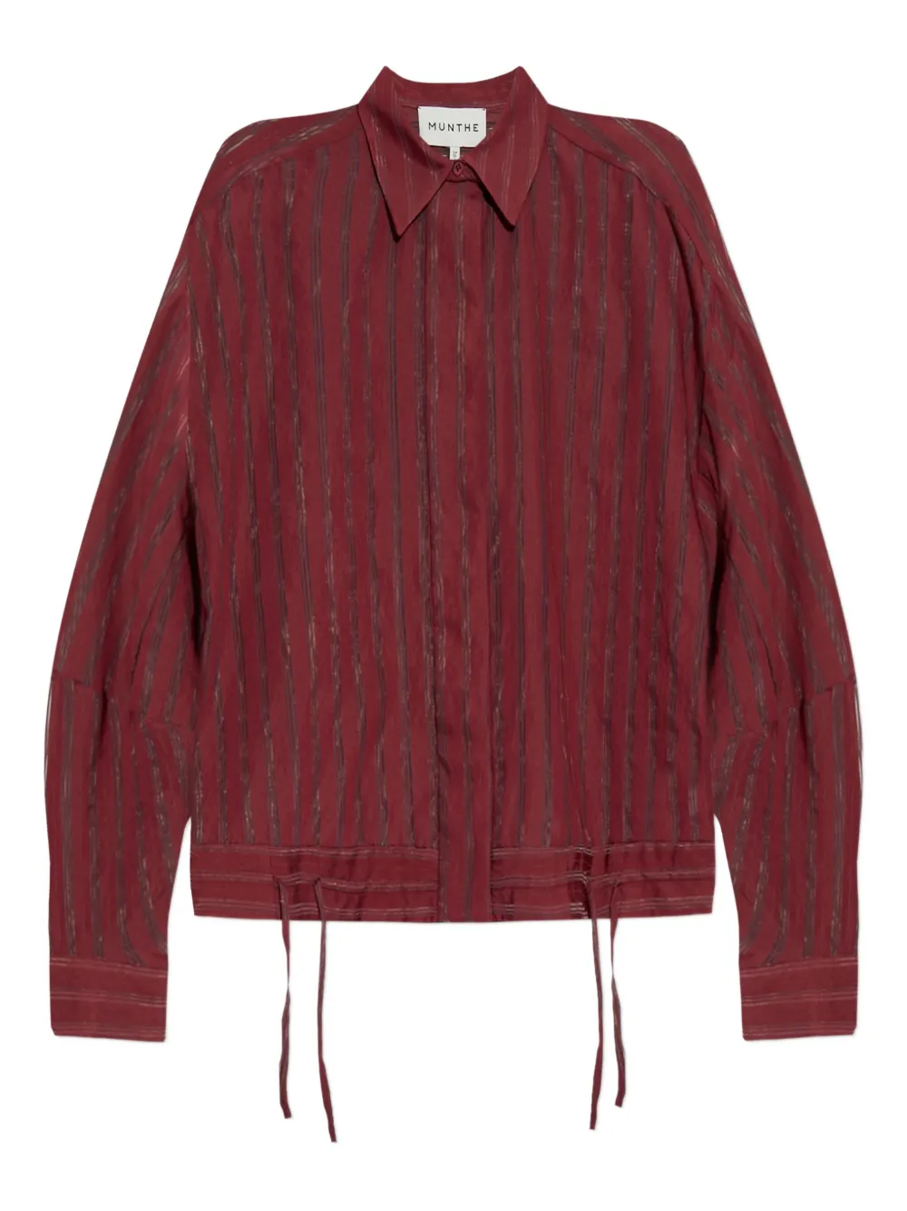 Munthe Loasta Striped Drawstring Shirt In Burgundy