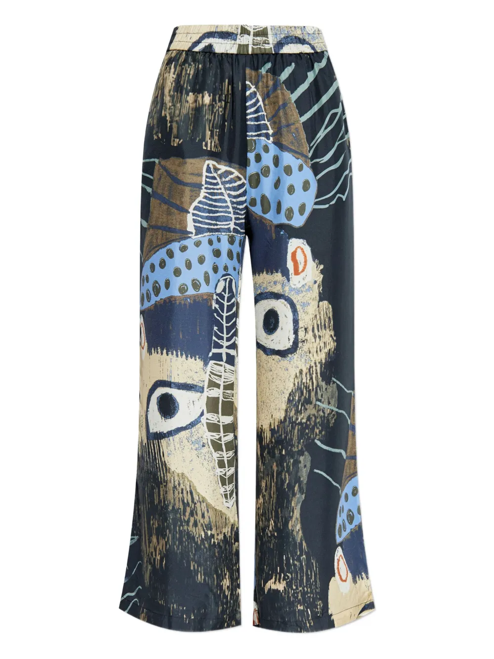 Munthe Abstract-print Silk Trousers In Black