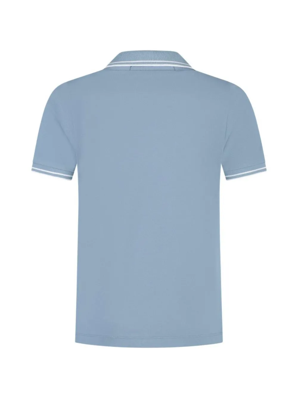 Stone Island Junior Geribbeld poloshirt met korte mouwen Blauw
