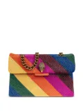 Kurt Geiger London mini Fabric Kensington rainbow-stripe shoulder bag - Brown