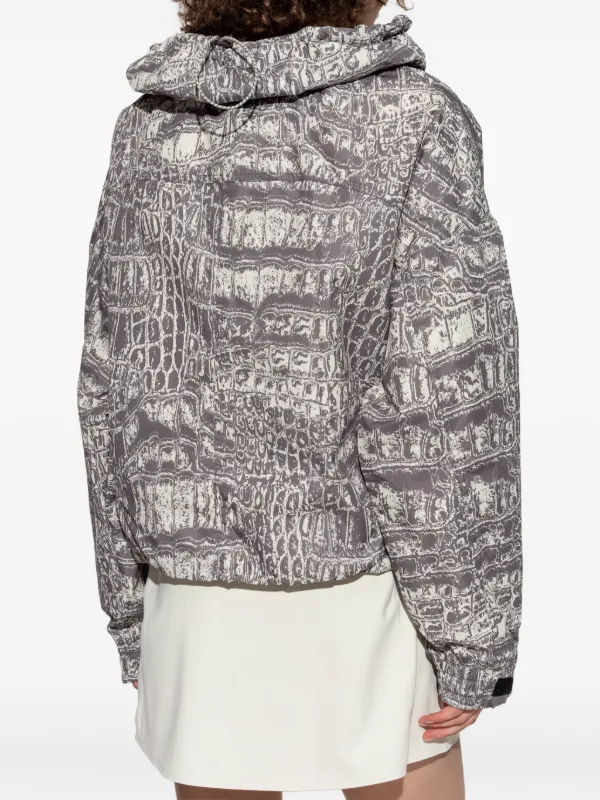 Adidas By Stella McCartney crocodile-print Hooded Jacket | Grey