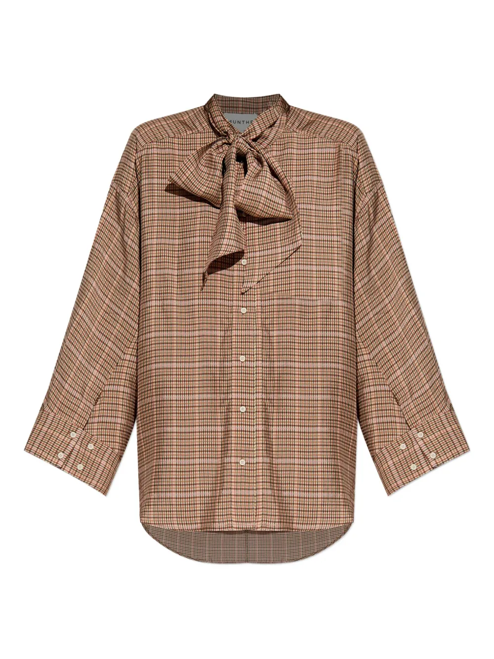 MUNTHE チェック リボンネック トップ - ブラウン MUNTHE チェック リボンネック トップ - ブラウン