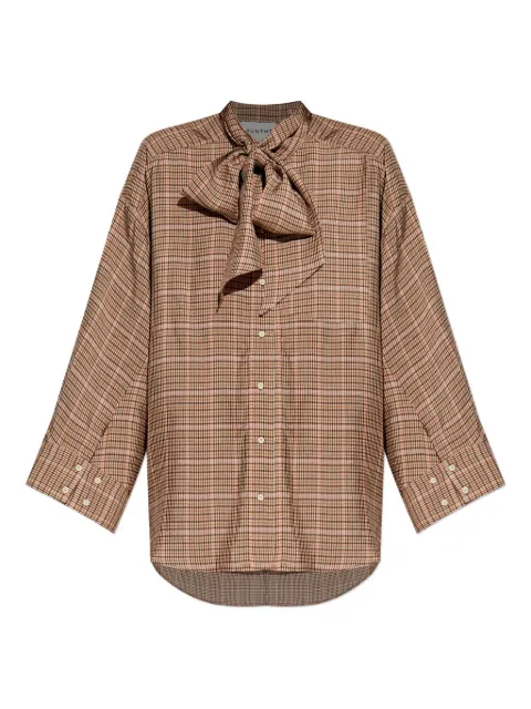 MUNTHE checked bow-neck top