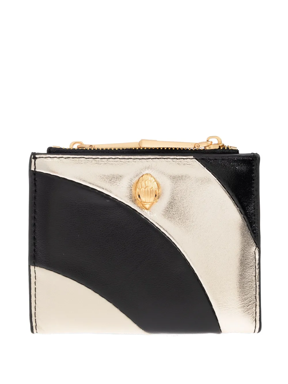 Kurt Geiger Mini Kensington Metallic-panelled Eagle-head Purse In Black