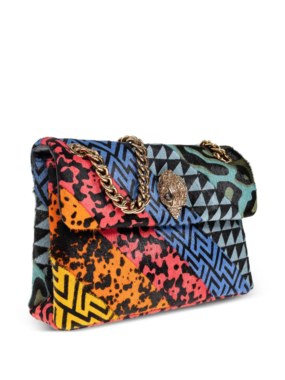 Kurt Geiger London Kleine Kensington schoudertas met patchwork Zwart