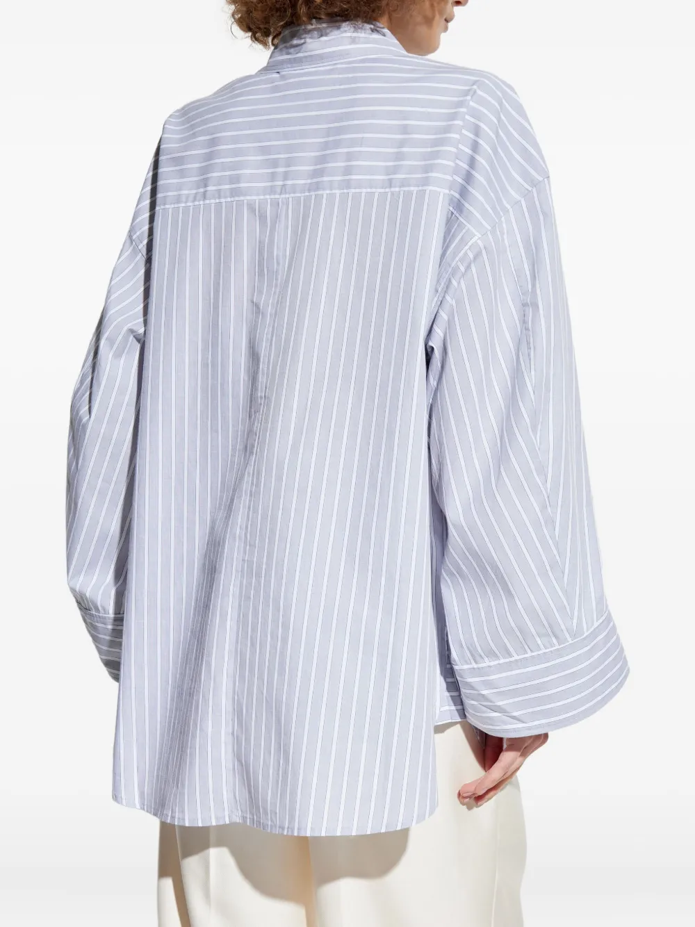 MUNTHE Lynne gestreepte blouse met zak Grijs