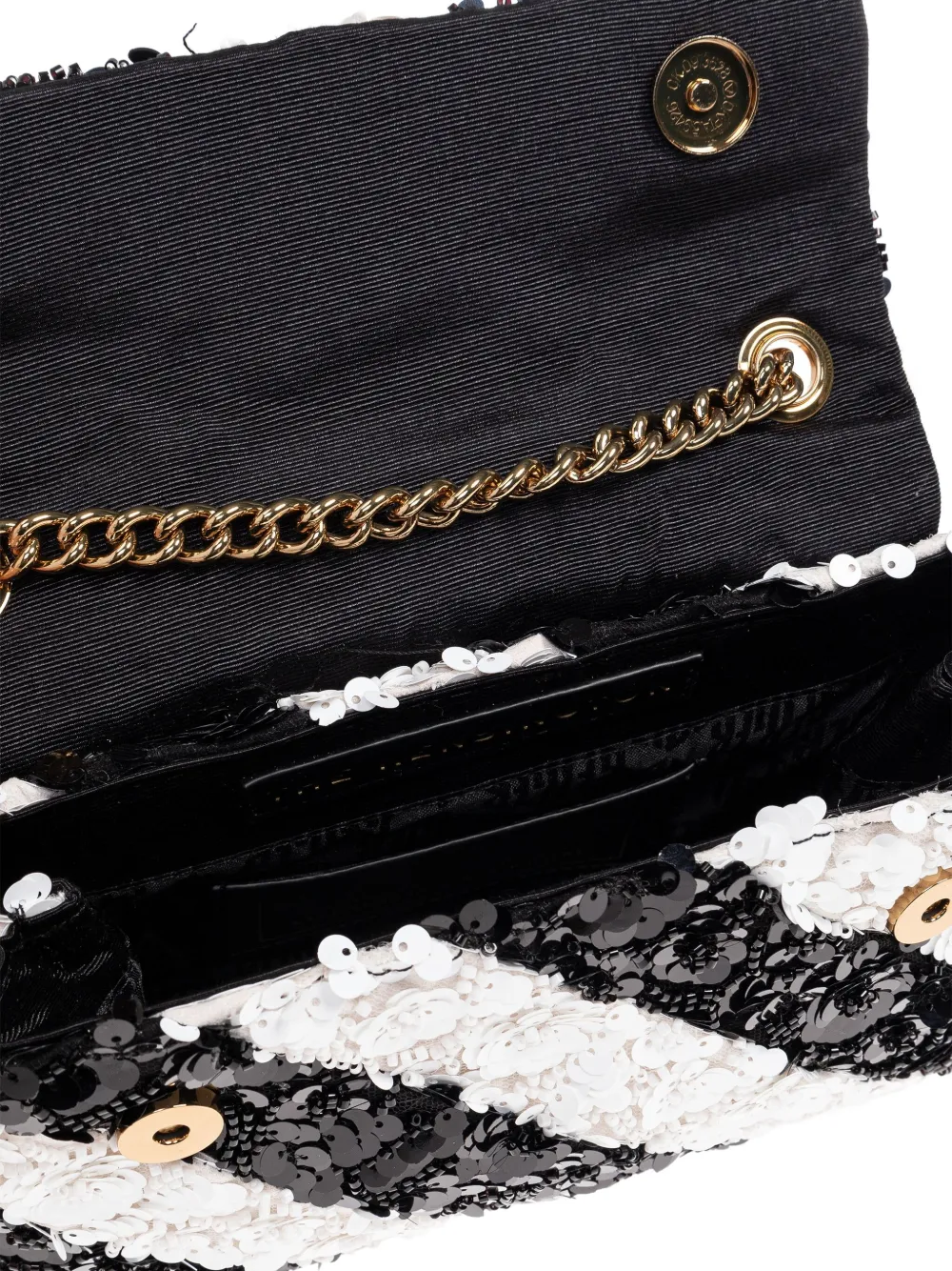 Kurt Geiger Small Kensington Sequin-stripe Shoulder Bag In Black